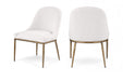 Ferro - Linen Textured Performance Fabric Upholstered Dining Side Chair - Cream / Brushed Gold - Simple Home Plus