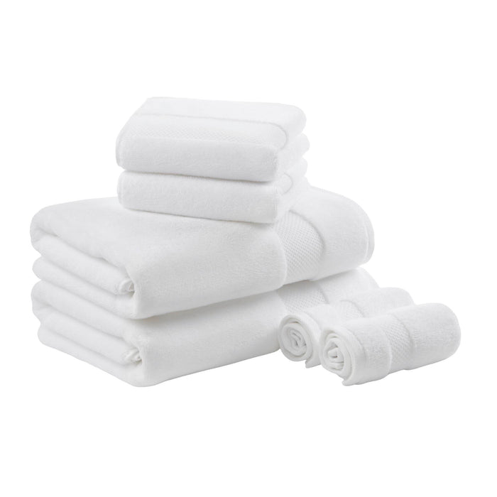 Turkish - 6 Piece Bath Towel Set - White - Simple Home Plus