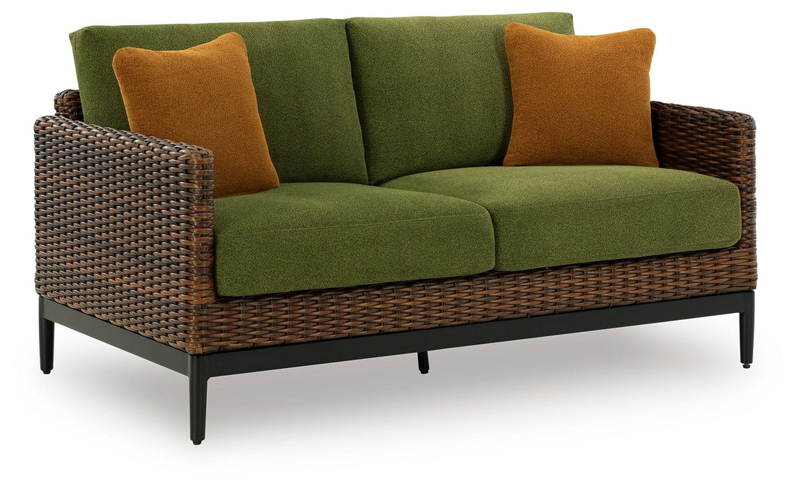 Horizon Hall - Brown / Green - Loveseat With Cushion - Simple Home Plus