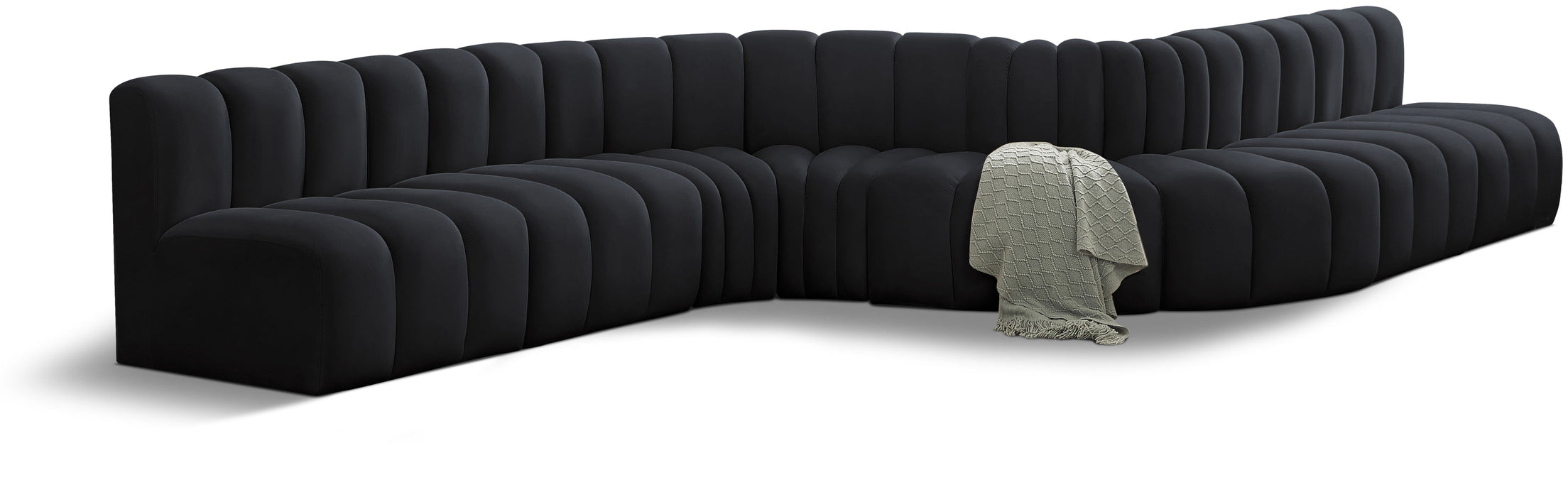Arc - Velvet 8 Piece Curved Modular Sofa - Simple Home Plus