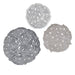 Rossi - Feather Painted Round Wall Decor (Set of 3) - Gray - Simple Home Plus