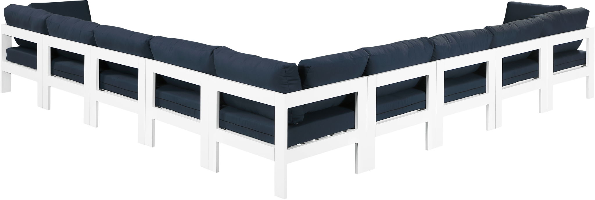Nizuc - Outdoor Patio 9 Piece Modular Sectional With White Frame - Simple Home Plus