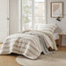 Merritt - Twin/Twin Long Yarn-Dyed Striped Comforter - Taupe - Simple Home Plus