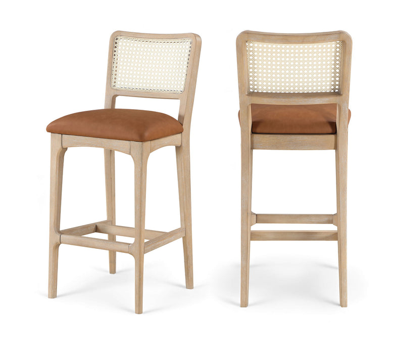 Atrium - Upholstered Bar Stool (Set of 2) - Brushed Natural Frame - Simple Home Plus