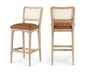 Atrium - Upholstered Bar Stool (Set of 2) - Brushed Natural Frame - Simple Home Plus