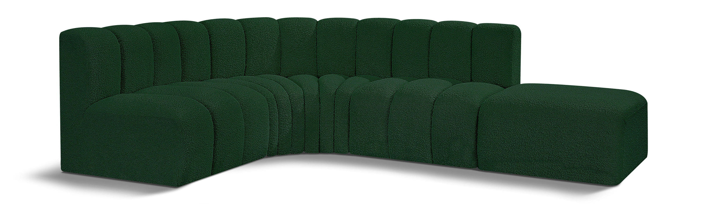 Arc - Boucle Fabric 5 Piece Corner Modular Sofa - Simple Home Plus