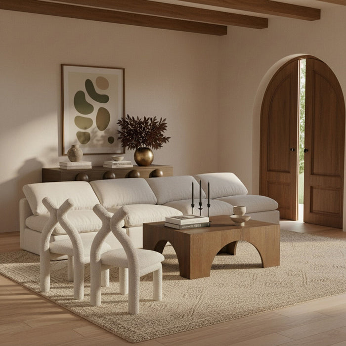 Indulge - Linen 4 Seat Modular Armless Sofa - Simple Home Plus