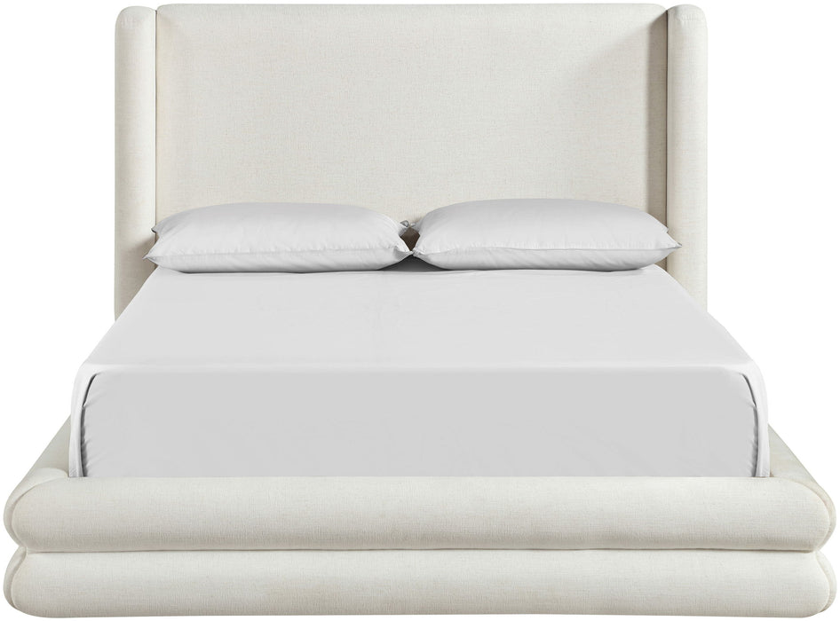 Chandra - Linen Textured Fabric Upholstered Bed - Simple Home Plus