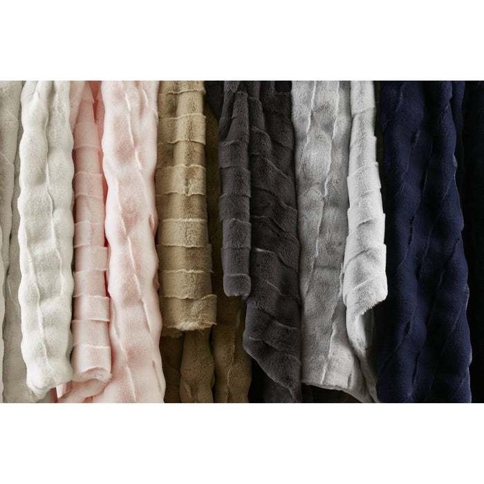 Vivienne - Faux Fur Throw - Gray - Simple Home Plus