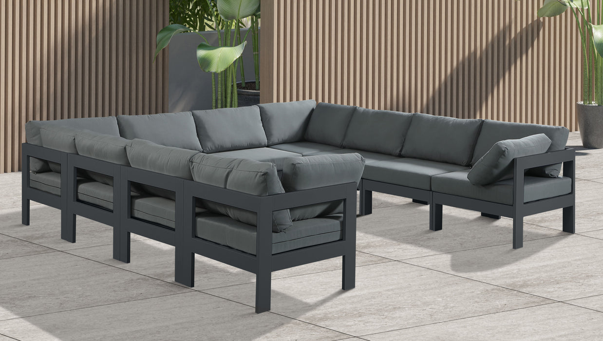 Nizuc - Outdoor Patio 10 Piece Modular Sectional With Gray Frame - Simple Home Plus