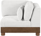 Turin - Chenille Fabric Upholstered Modular Corner Chair - Walnut Base - Simple Home Plus