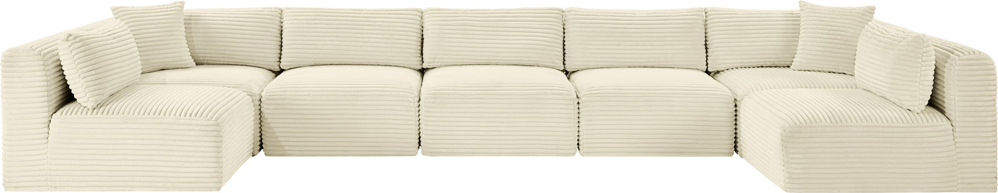 Shaggy - 7 Piece Modular U-Shaped Armless Sectional - Simple Home Plus