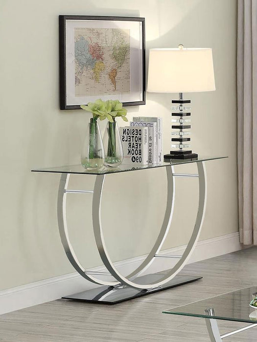 Danville - Rectangular U-Shaped Glass Top Table - Simple Home Plus