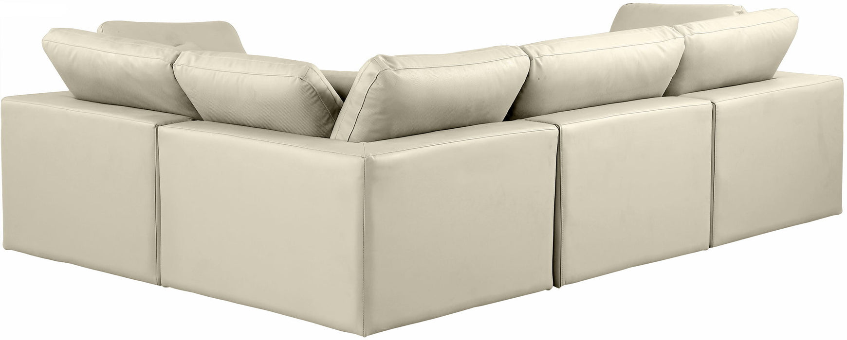 Comfy - 4 Piece Faux Leather Modular Sectional - Simple Home Plus