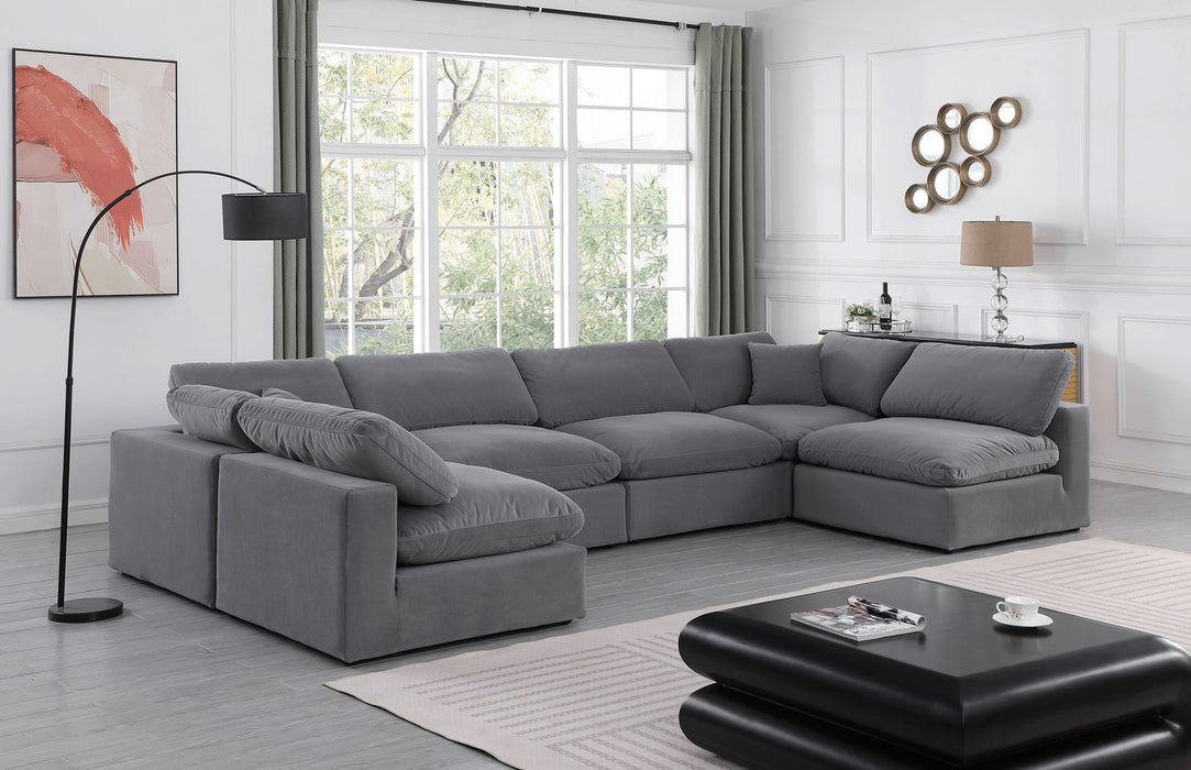 Comfy - 6 Piece Velvet Modular Armless Sectional - Simple Home Plus