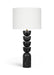 Opus - Genuine Marble, Linen Textured Fabric And Brass Table Lamp - Simple Home Plus