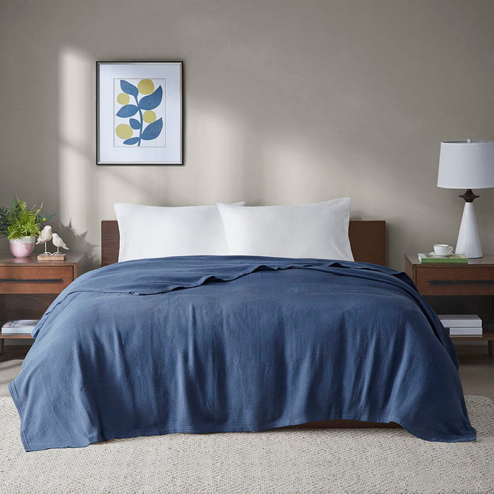 Freshspun Basketweave - King Blanket - Navy - Simple Home Plus