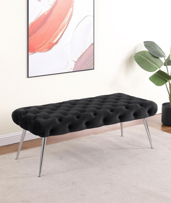 Ella - Upholstered Tufted Bench Metal Legs - Simple Home Plus