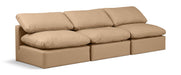 Indulge - Faux Leather 3 Seat Modular Armless Sofa - Tan - Simple Home Plus