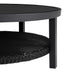 Cayman - Outdoor Round Conversation Table With Wicker Shelf - Black - Simple Home Plus