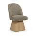 Marlowe - Linen Textured Fabric Upholstered Swivel Dining Side Chair - Stained Natural - Simple Home Plus