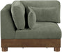 Turin - Chenille Fabric Upholstered Modular Corner Chair - Walnut Base - Simple Home Plus