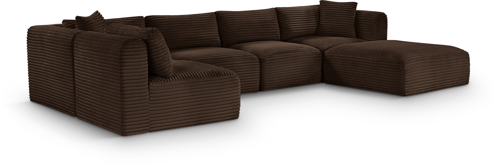 Shaggy - 6 Piece Modular U-Shaped Sectional - Simple Home Plus