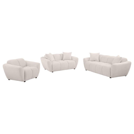 Destino - Chenille Splayed Arm Sofa Set - Simple Home Plus