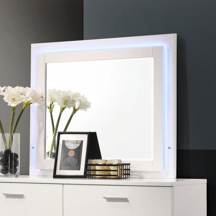 Felicity - Wood LED Dresser Mirror - White High Gloss - Simple Home Plus