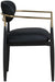Riccio - Faux Leather Dining Arm Chair (Set of 2) - Black And Gold Frame - Simple Home Plus