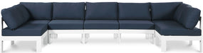 Nizuc - Outdoor Patio 7 Piece Modular Sectional With White Frame - Simple Home Plus