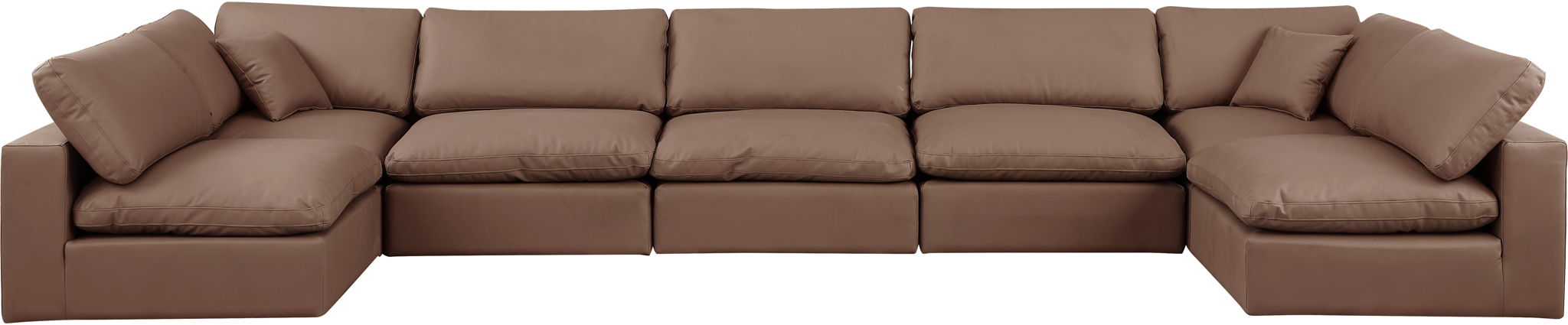 Comfy - 7 Piece Faux Leather Modular Armless Sectional - Simple Home Plus
