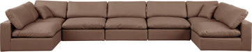 Comfy - 7 Piece Faux Leather Modular Armless Sectional - Simple Home Plus
