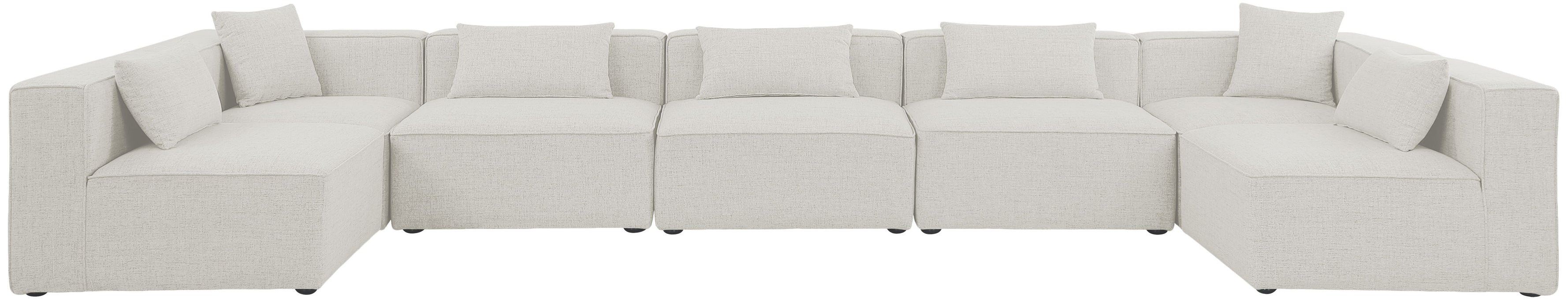 Cube - Linen 7 Piece Modular U-Shaped Sectional - Simple Home Plus