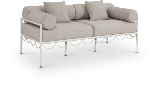 Portofino - Resilient Water Repellent Fabric 69.75" Upholstered Outdoor Patio Loveseat - Simple Home Plus