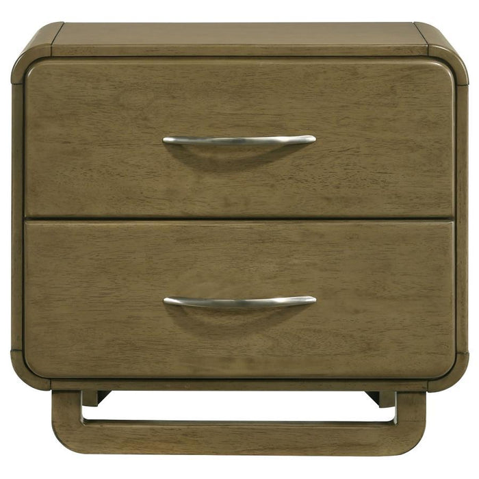 Amsbury - 2-Drawer Nightstand Bedside Table - Nutmeg - Simple Home Plus