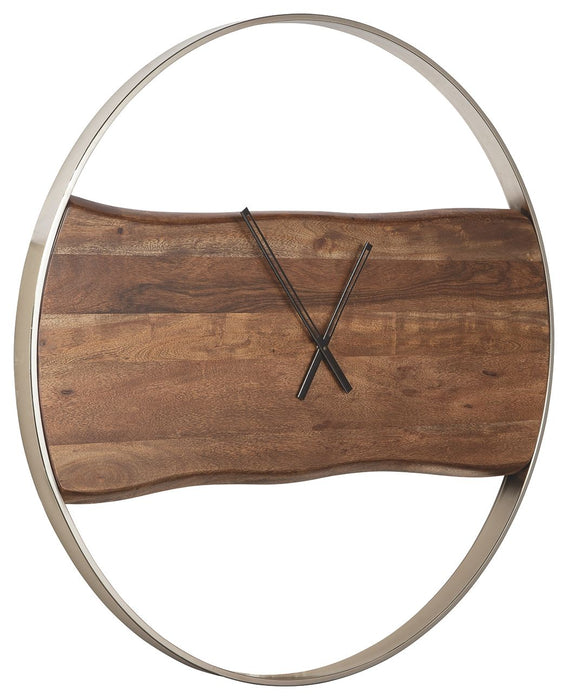 Panchali - Brown / Silver Finish - Wall Clock - Simple Home Plus