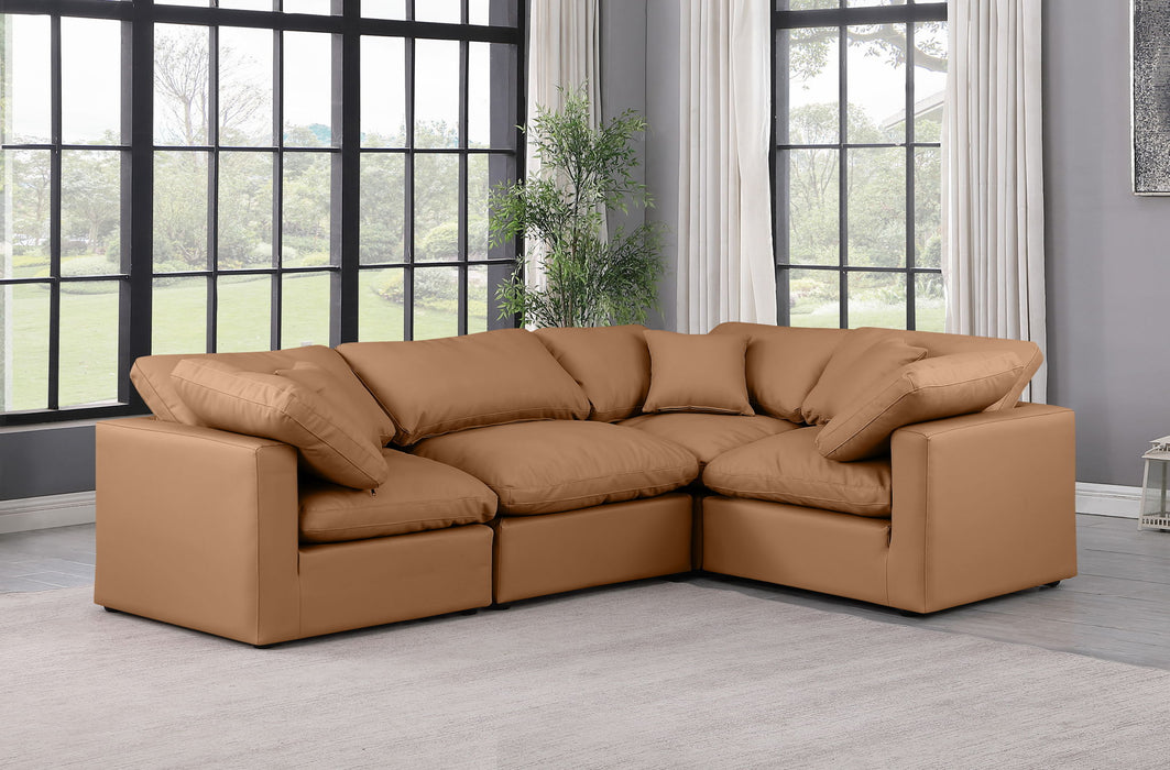 Indulge - Faux Leather 4 Piece Modular Corner Sectional - Simple Home Plus