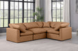 Indulge - Faux Leather 4 Piece Modular Corner Sectional - Simple Home Plus