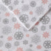 Cozy Flannel - Twin Long Sheet Set - Pink / Gray Snowflakes - Simple Home Plus