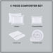 500 Thread Count Luxury - King Sateen Embroidered Comforter Set - White / Gray - Simple Home Plus