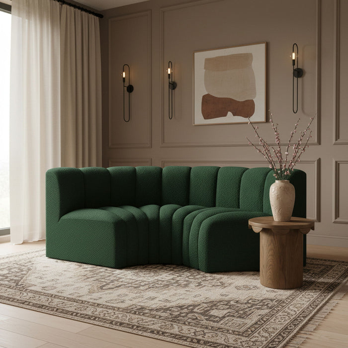 Arc - Boucle Fabric 3 Piece Modular U-Shaped Sofa - Simple Home Plus