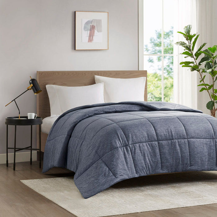 Comfort Cool Jersey Knit - Oversized Down Alternative Comforter - Blue - Simple Home Plus