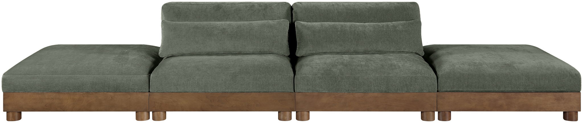 Turin - Chenille Fabric Upholstered Modular Sectional - Green - Simple Home Plus
