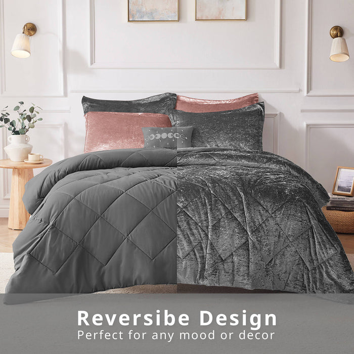 Felicia - Twin Duvet Cover Set - Gray - Simple Home Plus