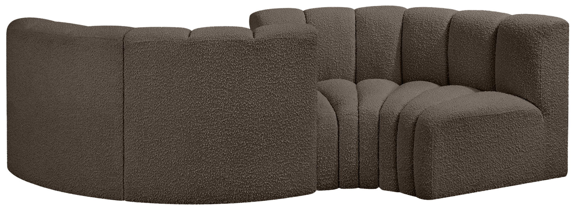 Arc - Boucle Fabric 4 Piece Curved Modular Sofa - Simple Home Plus
