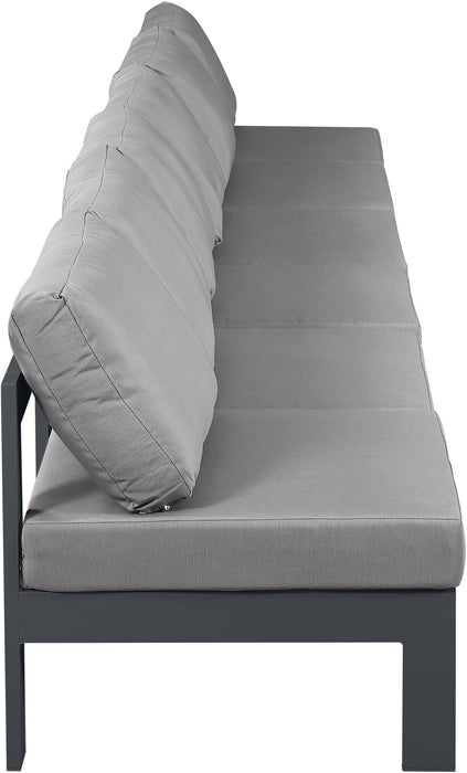 Nizuc - Outdoor Patio 6 Seat Armless Modular Sofa With Gray Frame
