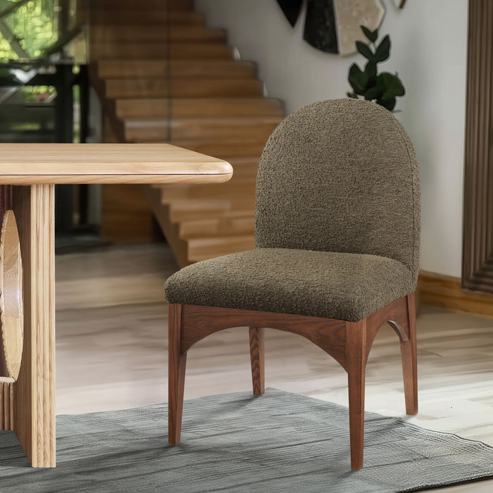 Waldorf - Boucle Dining Side Chair With Brown Legs - Simple Home Plus