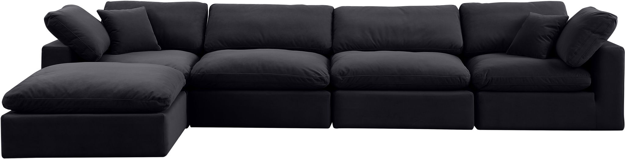 Comfy - 5 Piece Velvet Modular Sectional With Chaise