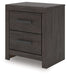 Prendonea - Charcoal - Two Drawer Night Stand - Simple Home Plus